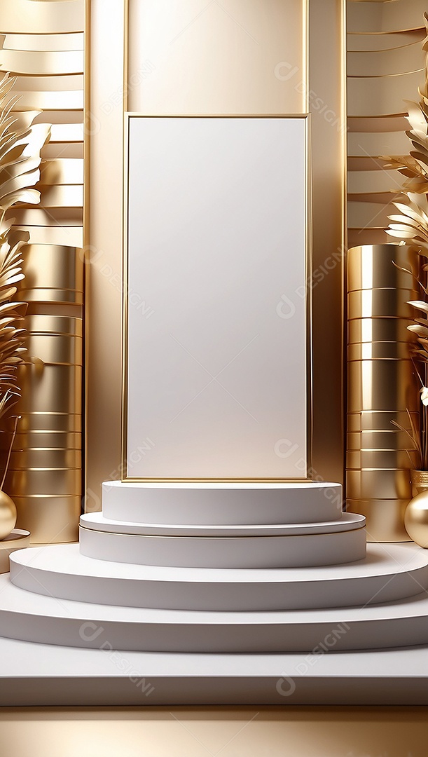 Fundo de pódio gradientes de ouro branco