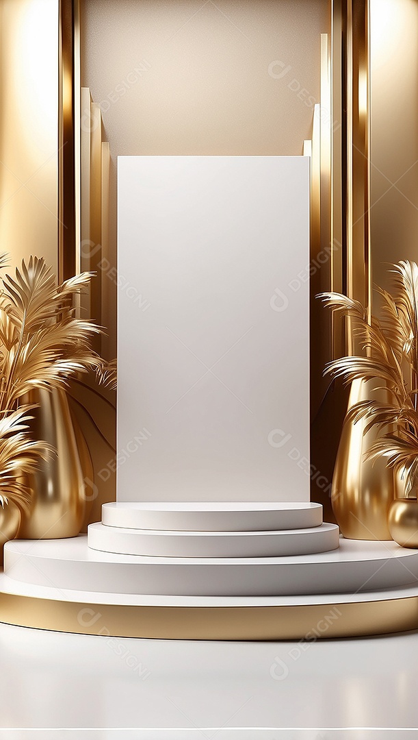 Fundo de pódio gradientes de ouro branco