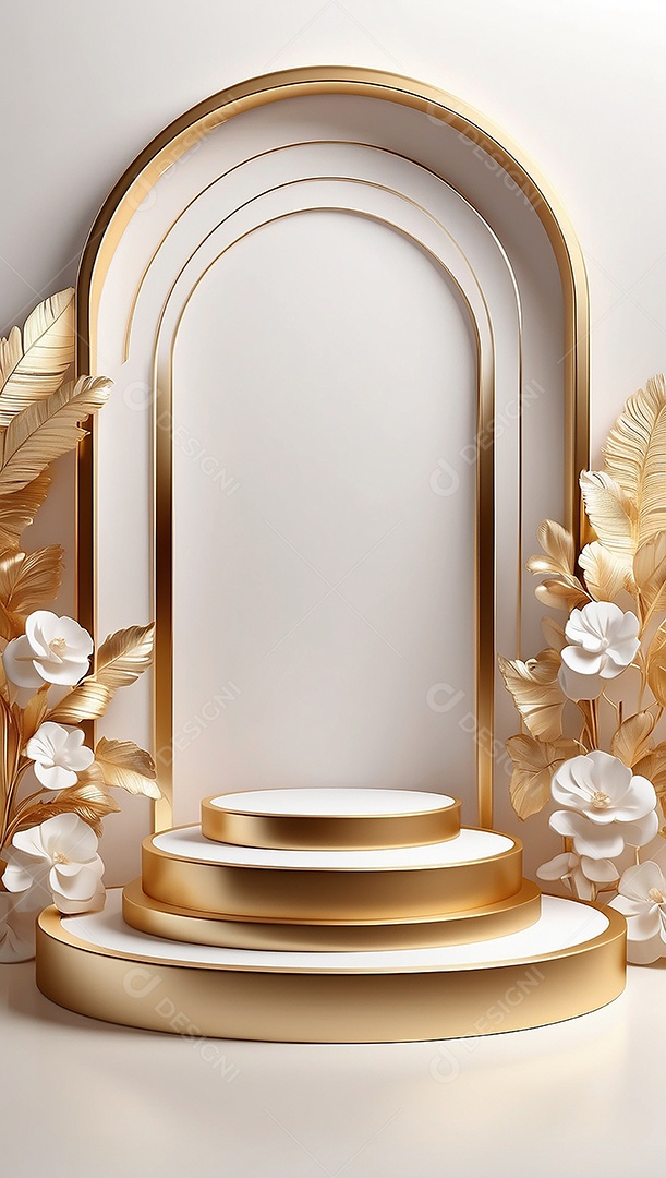 Fundo de pódio gradientes de ouro branco