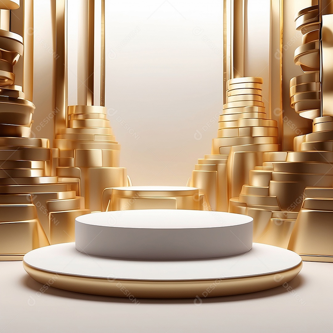 Fundo de pódio gradientes de ouro branco