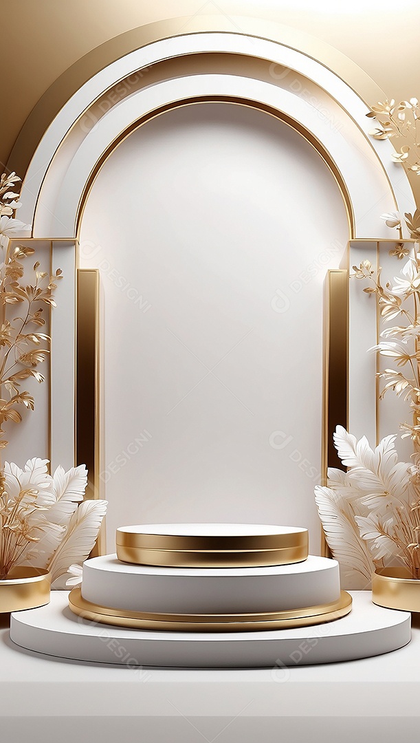 Fundo de pódio gradientes de ouro branco