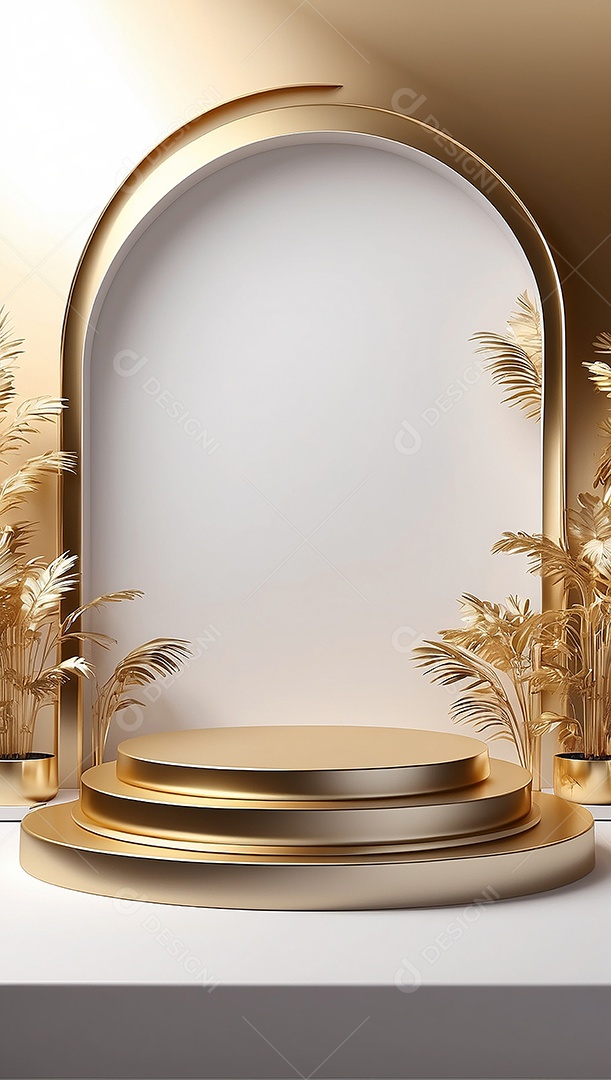 Fundo de pódio gradientes de ouro branco