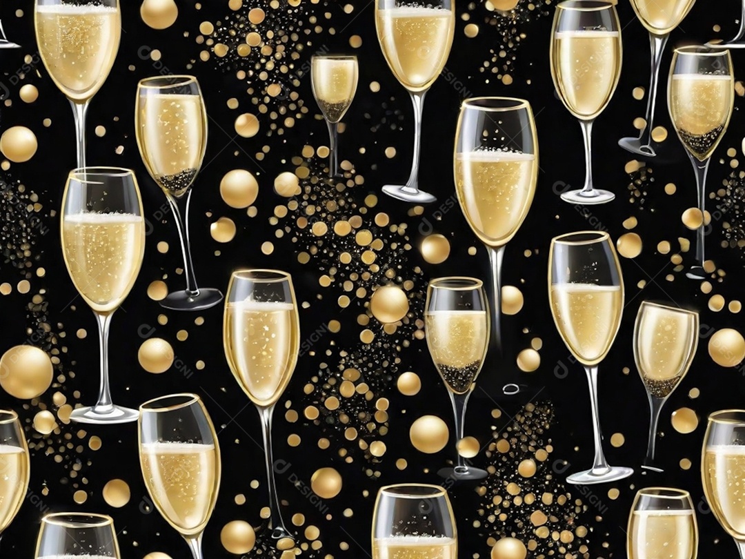 Bolhas abstratas subindo em um copo de champing