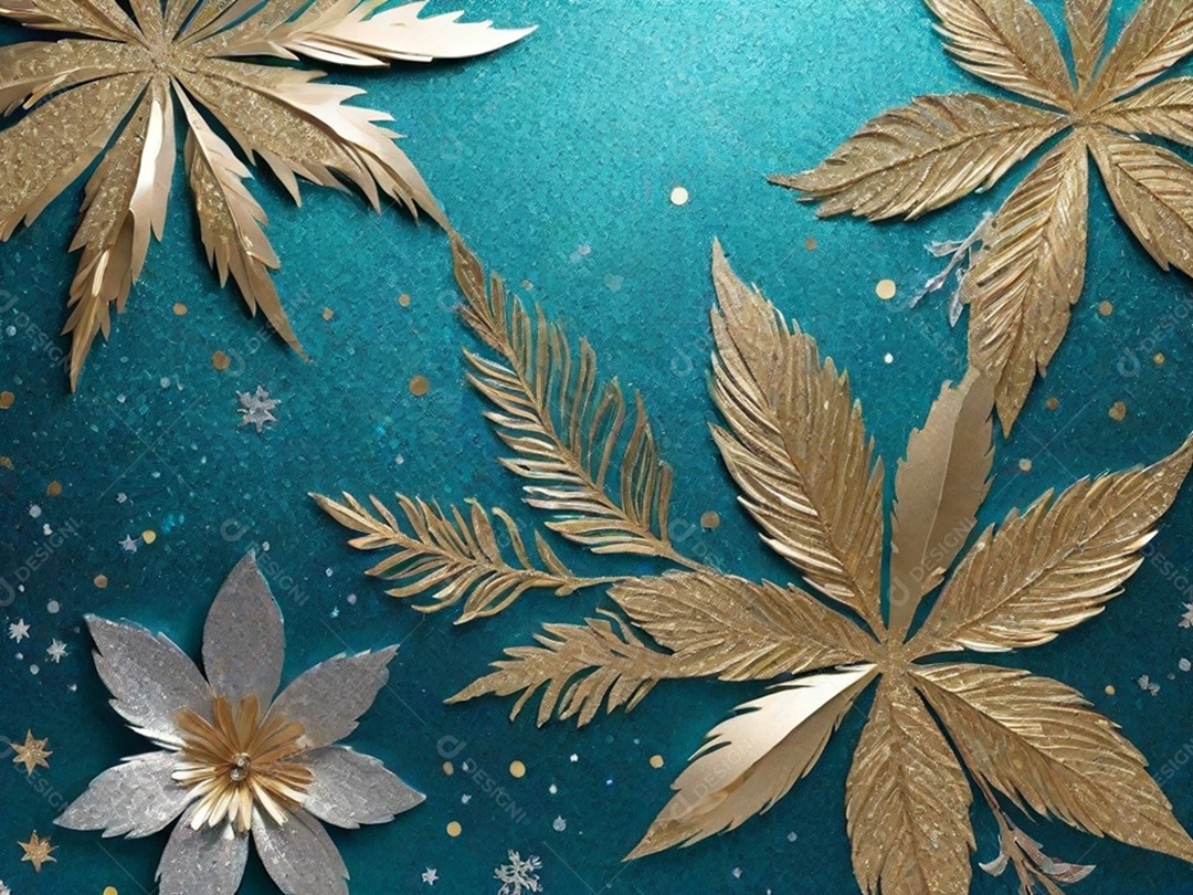 Crie um fundo de parede com uma textura brilhante, usando glitter e tintas metálicas para dar um aspecto festivo e glamoroso.