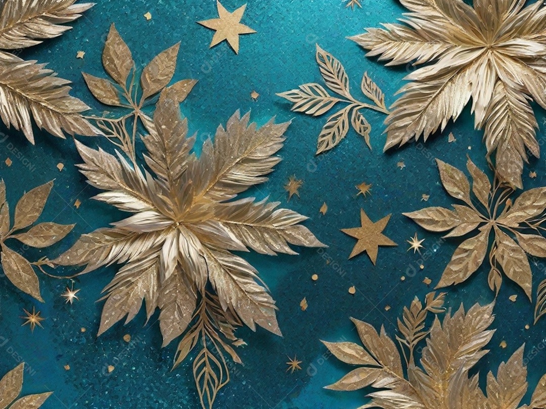 Crie um fundo de parede com uma textura brilhante, usando glitter e tintas metálicas para dar um aspecto festivo e glamoroso.