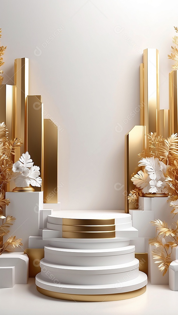 Fundo de pódio gradientes de ouro branco