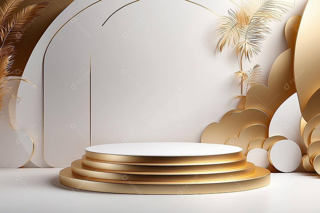 Fundo de pódio gradientes de ouro branco