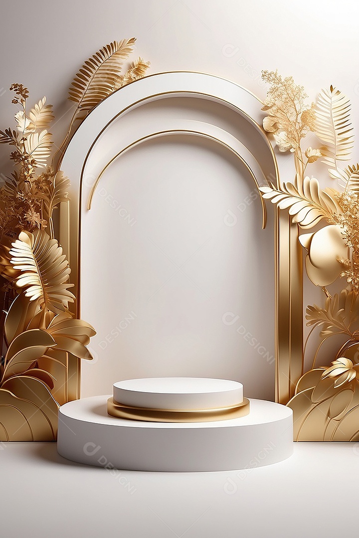 Fundo de pódio gradientes de ouro branco