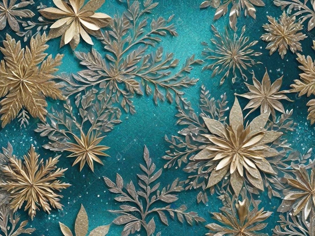 Crie um fundo de parede com uma textura brilhante, usando glitter e tintas metálicas para dar um aspecto festivo e glamoroso.