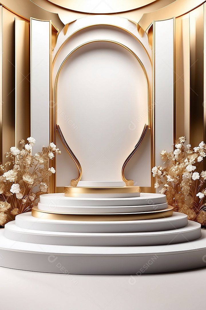 Fundo de pódio gradientes de ouro branco