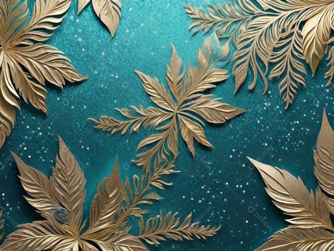 Crie um fundo de parede com uma textura brilhante, usando glitter e tintas metálicas para dar um aspecto festivo e glamoroso.