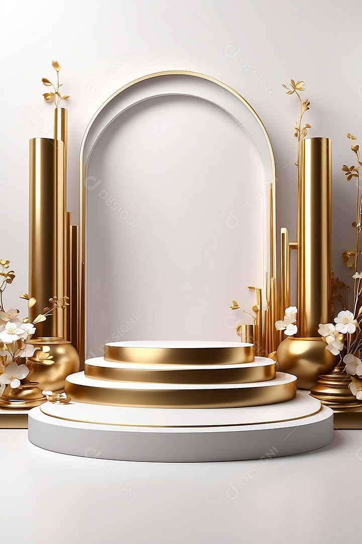 Fundo de pódio gradientes de ouro branco