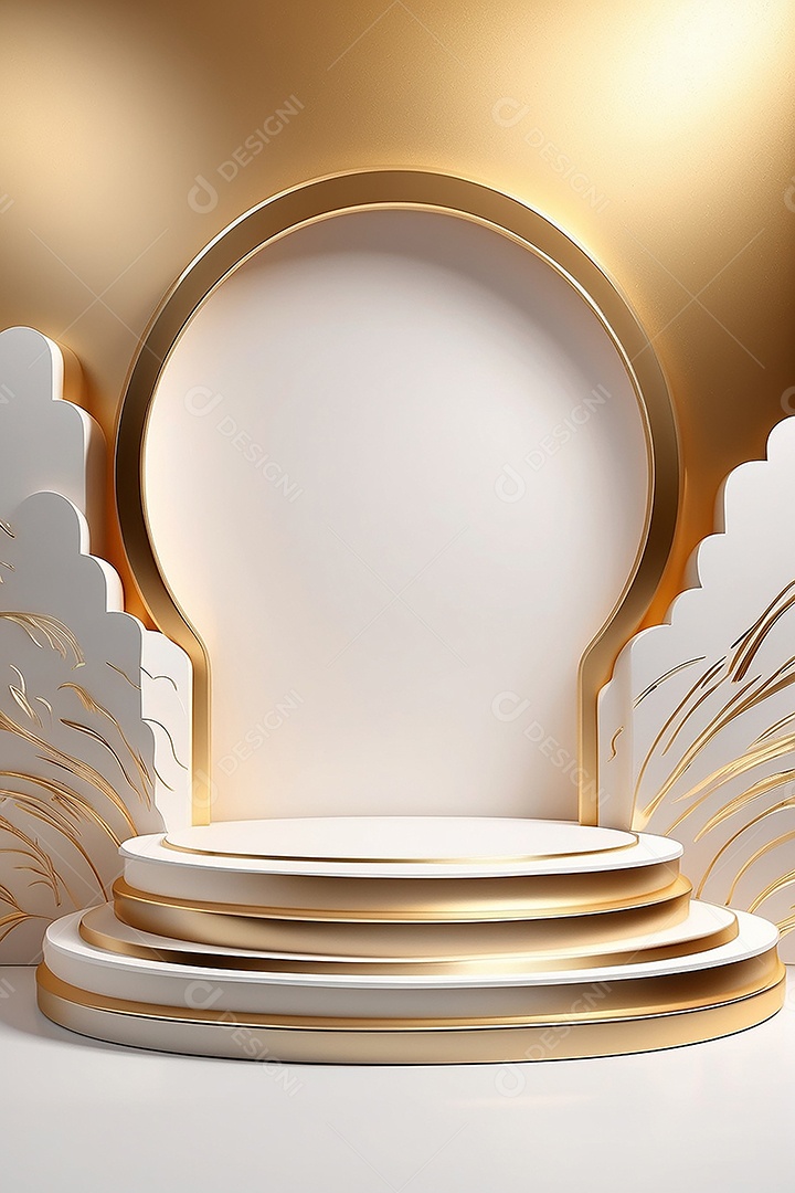 Fundo de pódio gradientes de ouro branco