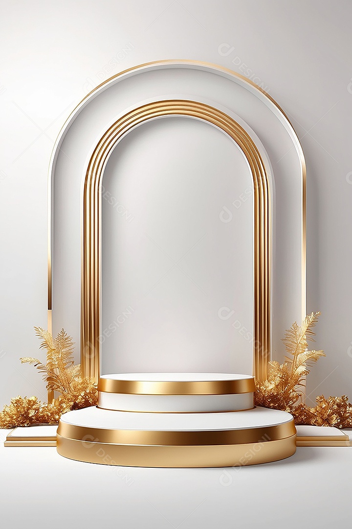 Fundo de pódio gradientes de ouro branco