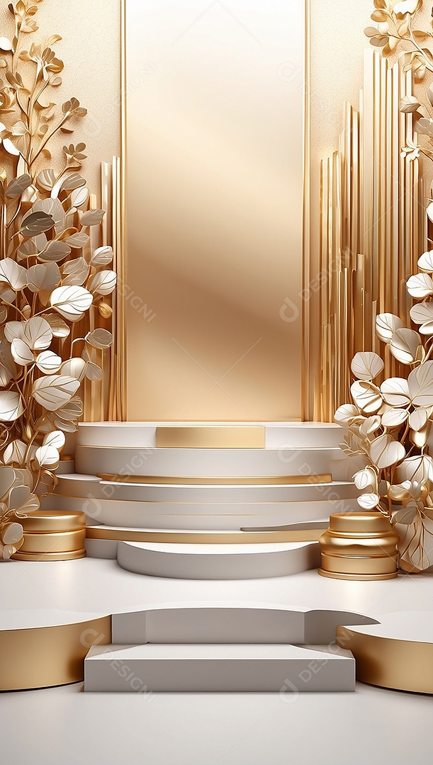 Fundo de pódio gradientes de ouro branco