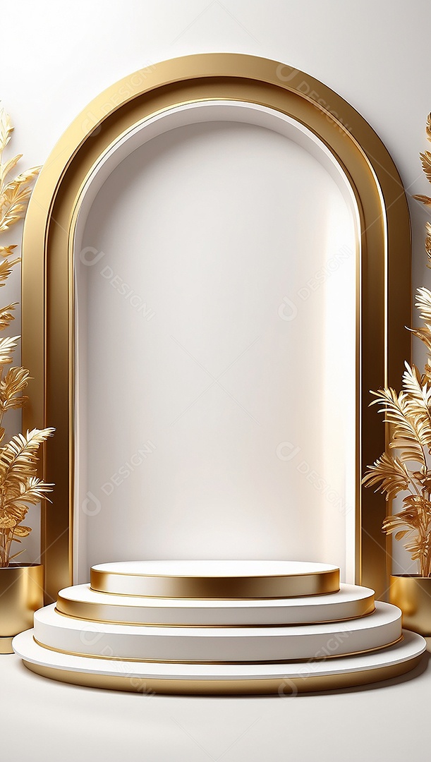 Fundo de pódio gradientes de ouro branco