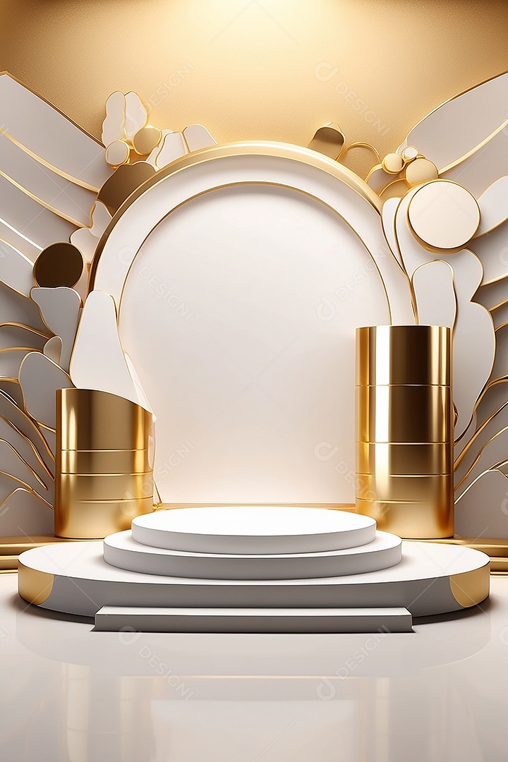 Fundo de pódio gradientes de ouro branco