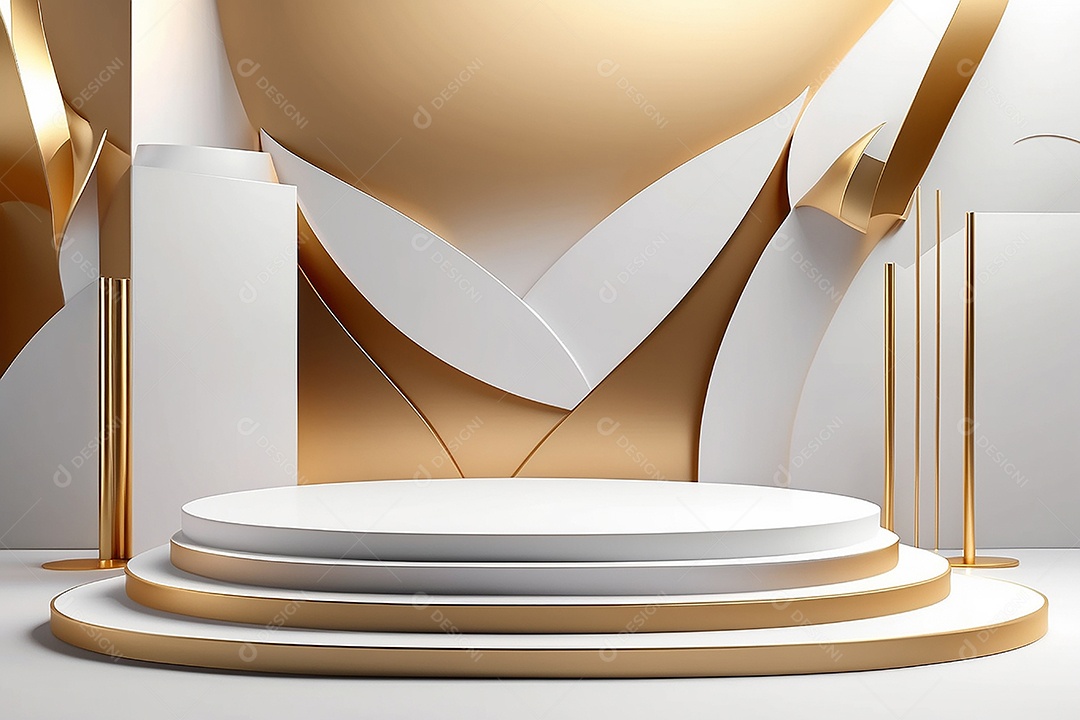 Fundo de pódio gradientes de ouro branco