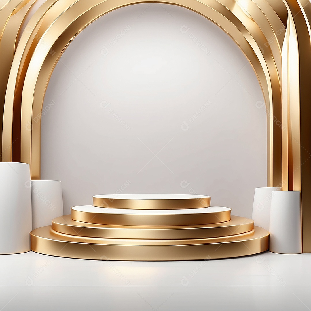 Fundo de pódio gradientes de ouro branco