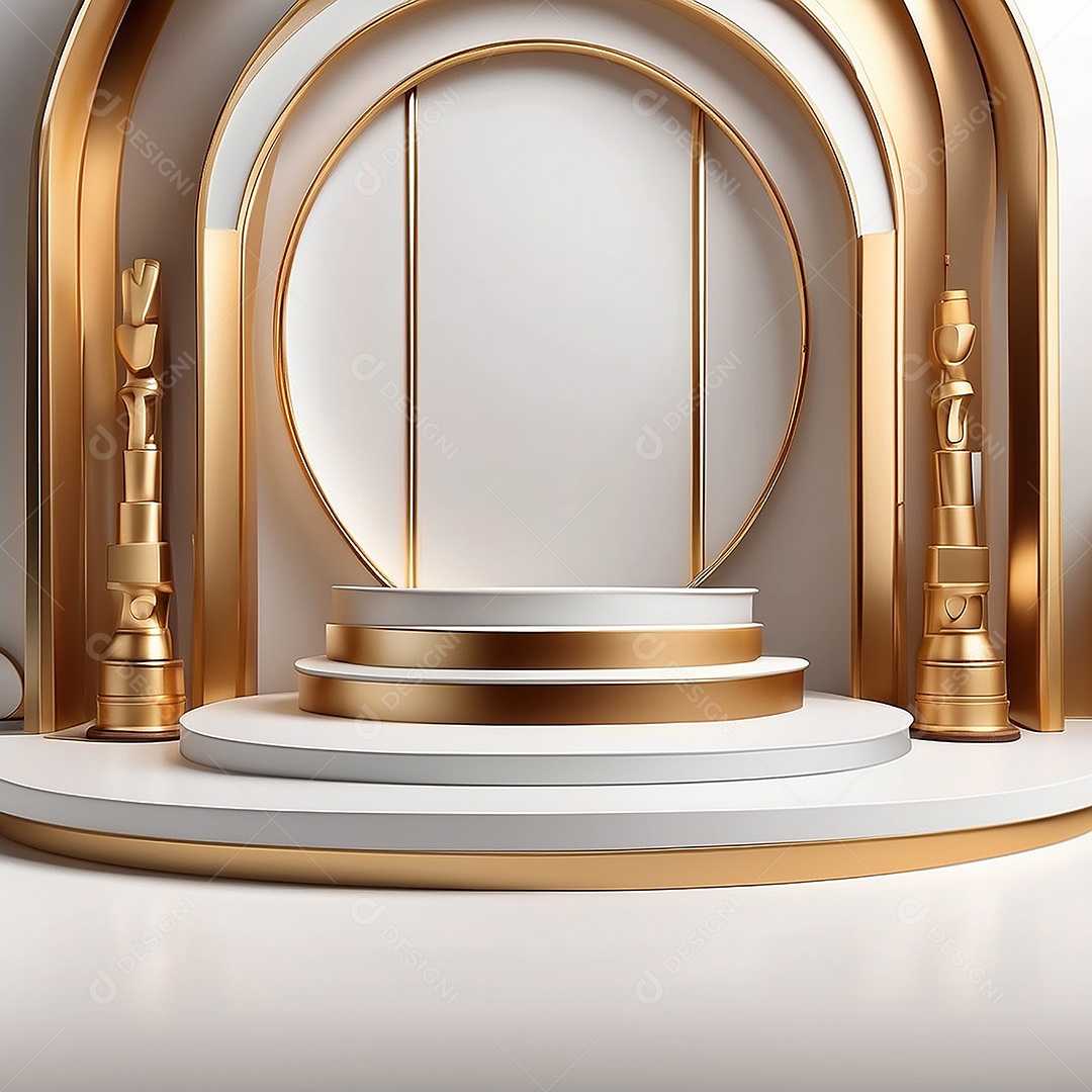 Fundo de pódio gradientes de ouro branco