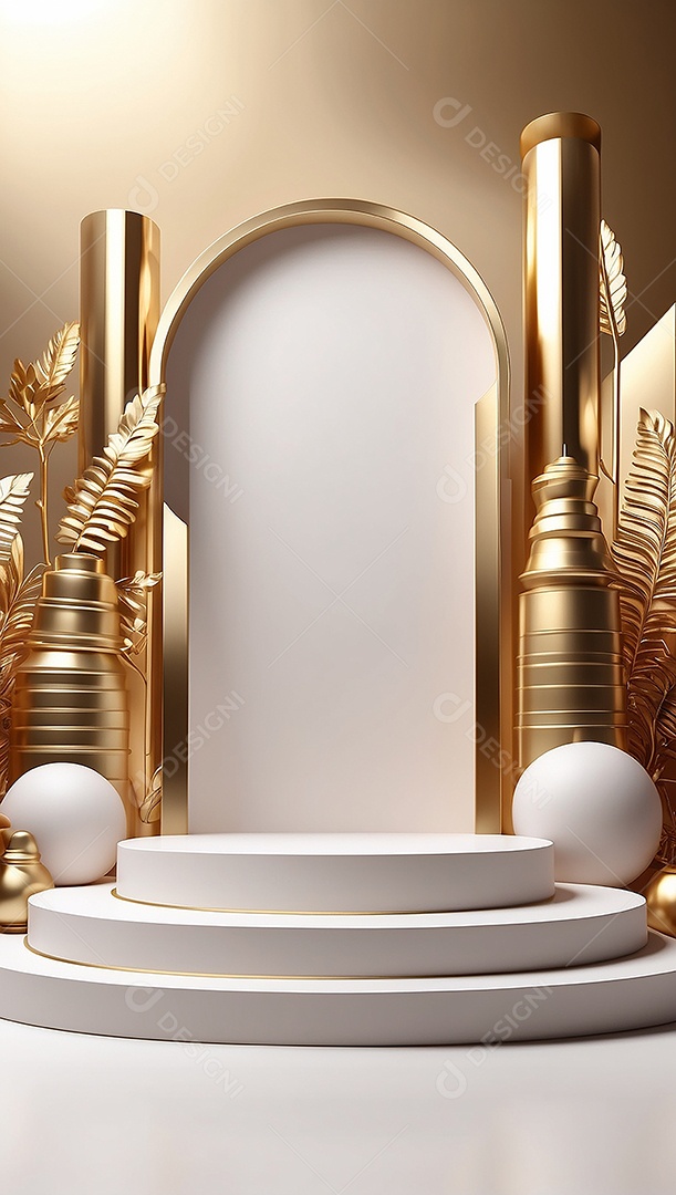 Fundo de pódio gradientes de ouro branco