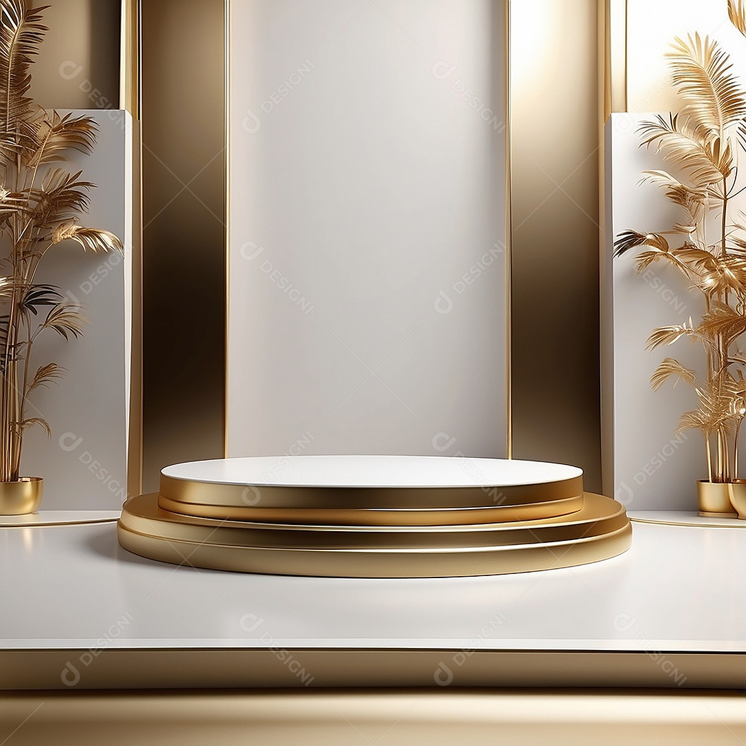 Fundo de pódio gradientes de ouro branco