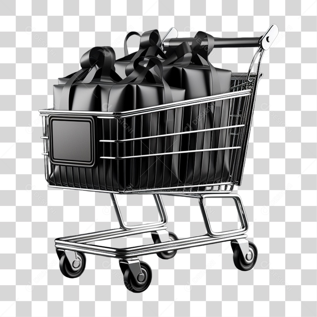 Black Friday Carrinho de Compras PNG Transparente
