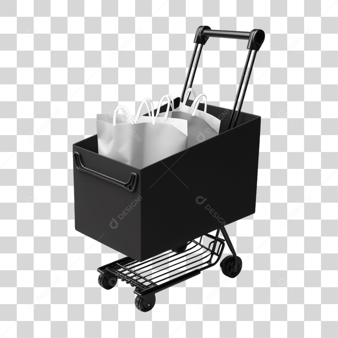 Black Friday Carrinho de Compras PNG Transparente