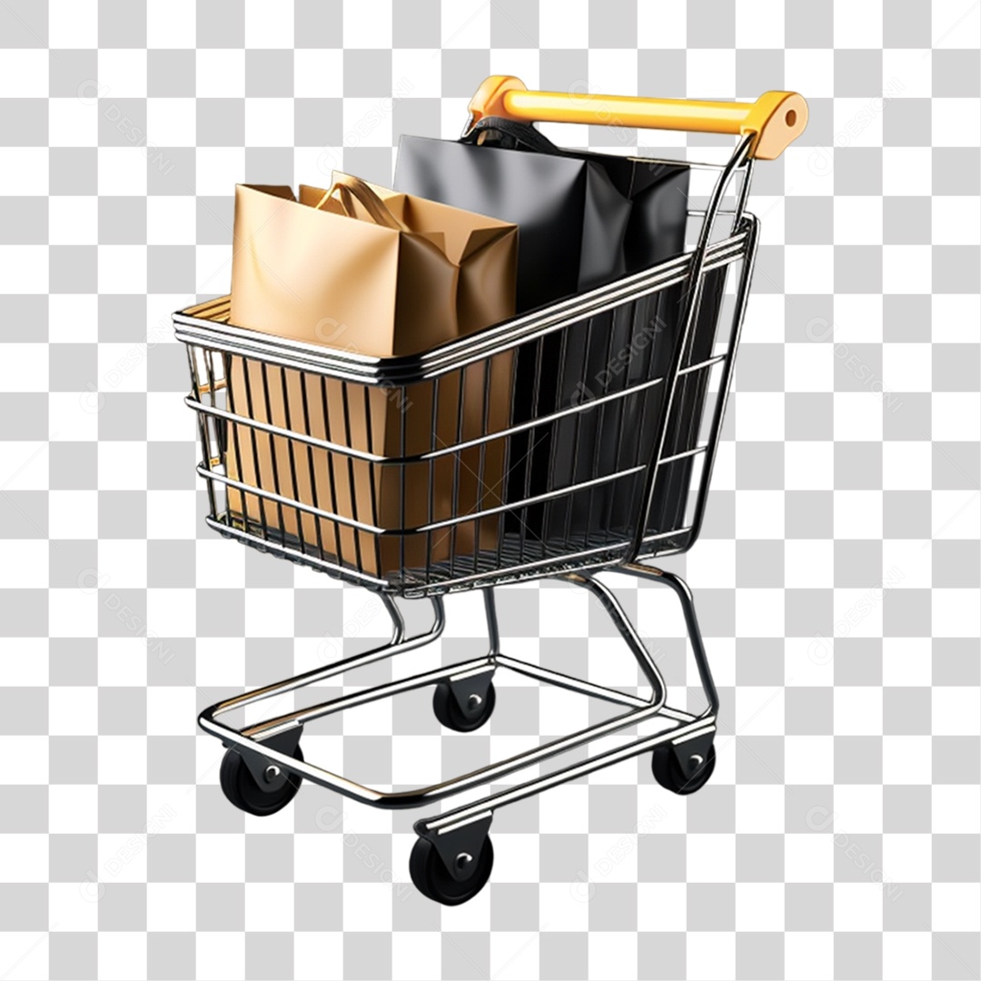 Black Friday Carrinho de Compras PNG Transparente