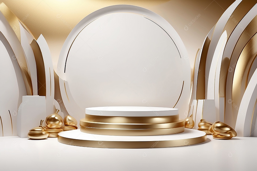 Fundo de pódio gradientes de ouro branco