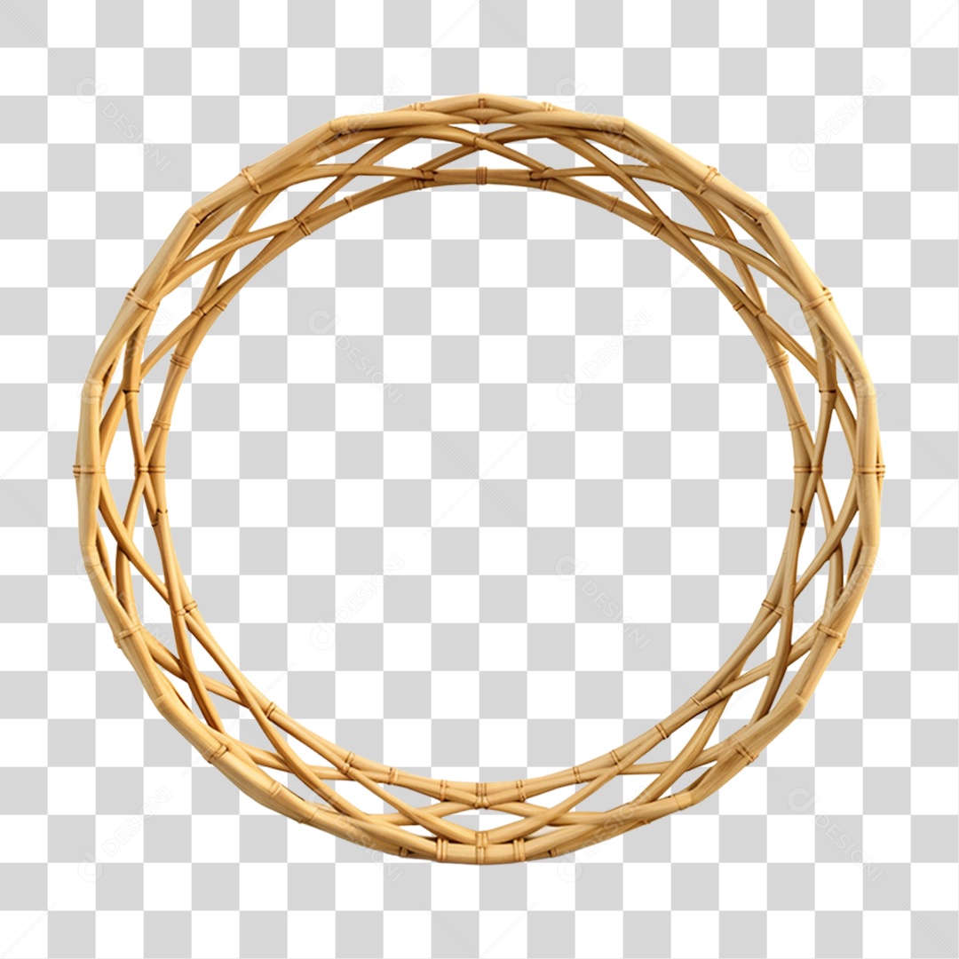 Elemento 3D Bambu Madeira Treliça Redonda Para Composição PNG Transparente