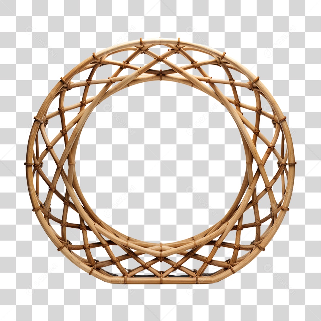 Elemento 3D Bambu Madeira Treliça Redonda Para Composição PNG Transparente