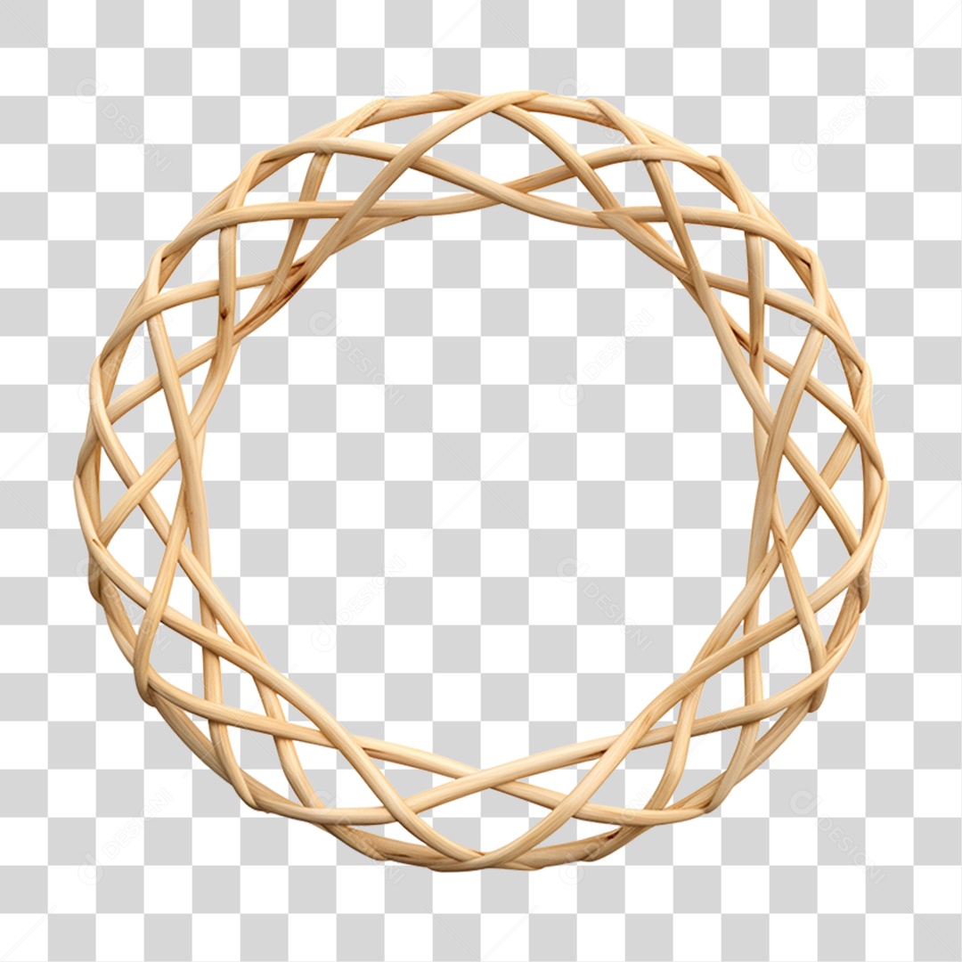 Elemento 3D Bambu Madeira Treliça Redonda Para Composição PNG Transparente