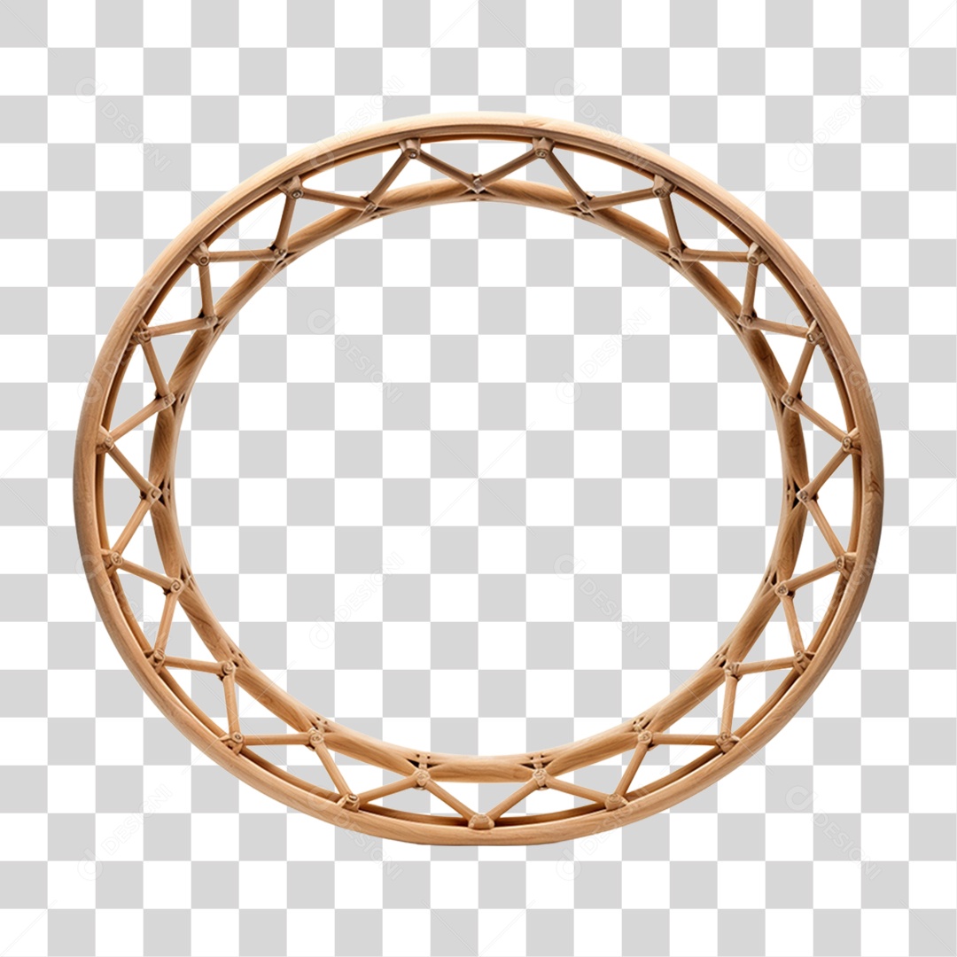 Elemento 3D Bambu Madeira Treliça Redonda Para Composição PNG Transparente
