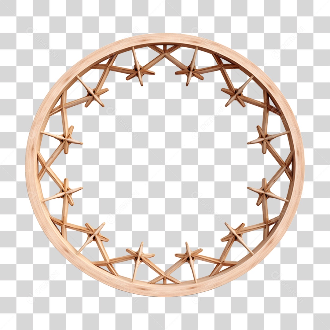 Elemento 3D Bambu Madeira Treliça Redonda Para Composição PNG Transparente