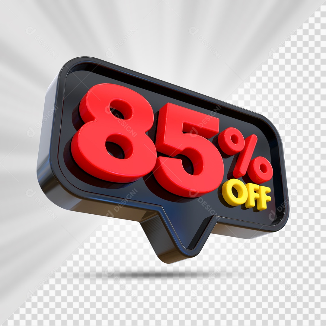 Elemento 3D Preto 85% Off Para Composição PSD