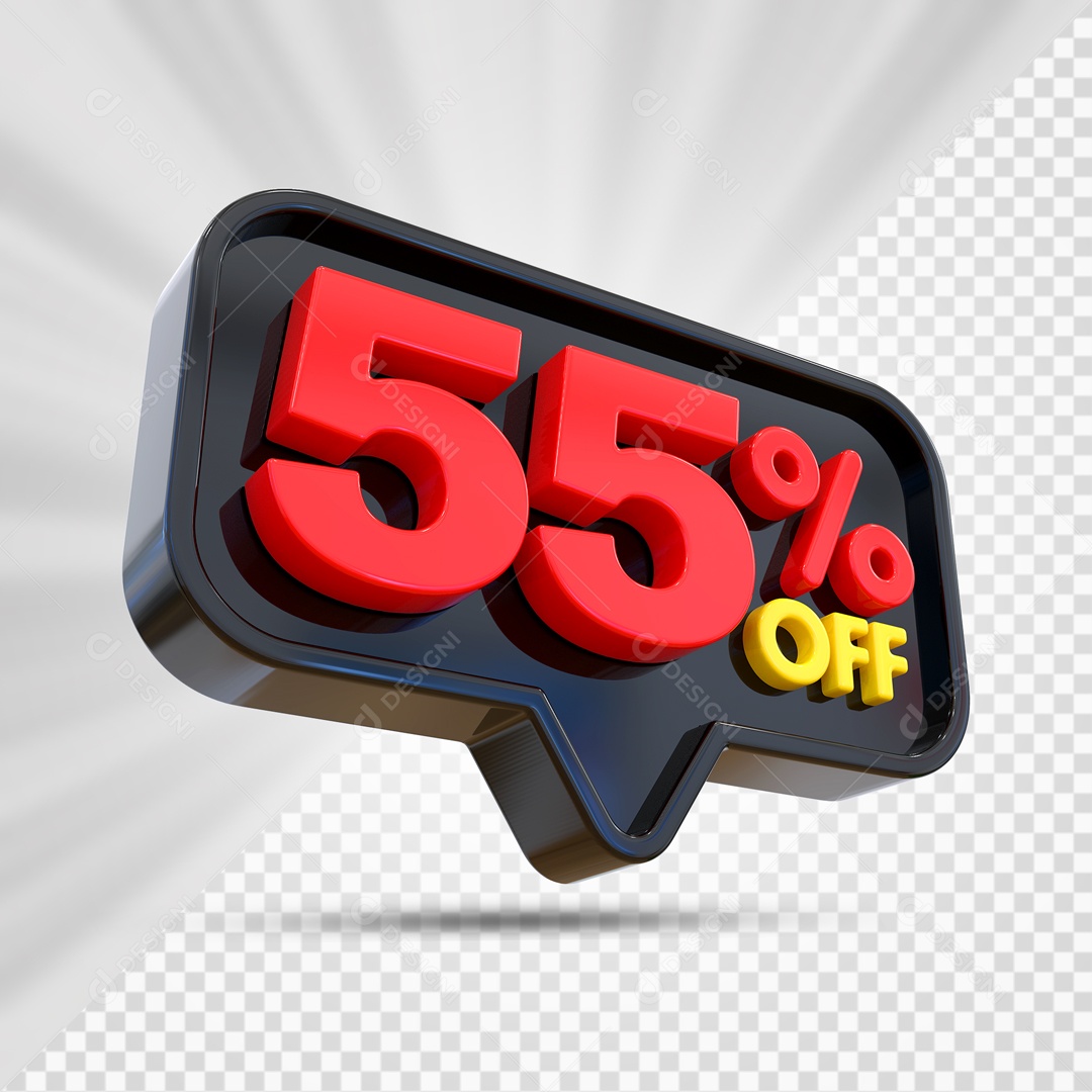 Elemento 3D Preto 55% Off Para Composição PSD