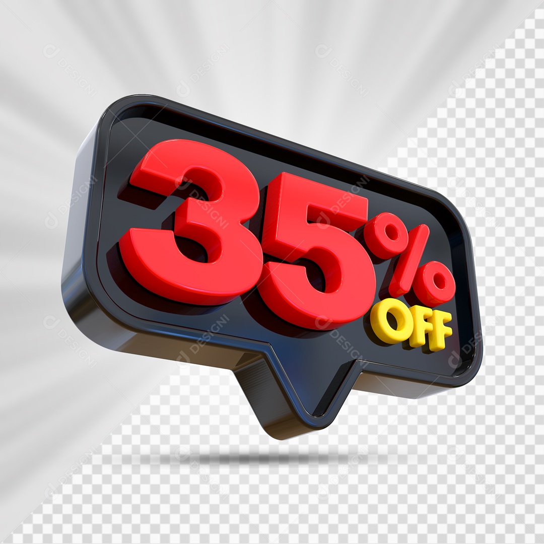 35% Off Black 3D Element For PSD Composition