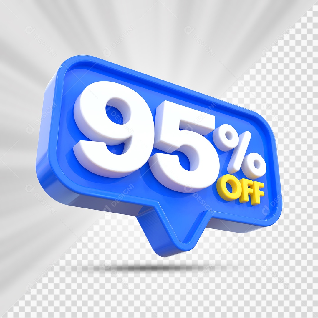 Elemento 3D Azul 95% Off Para Composição PSD