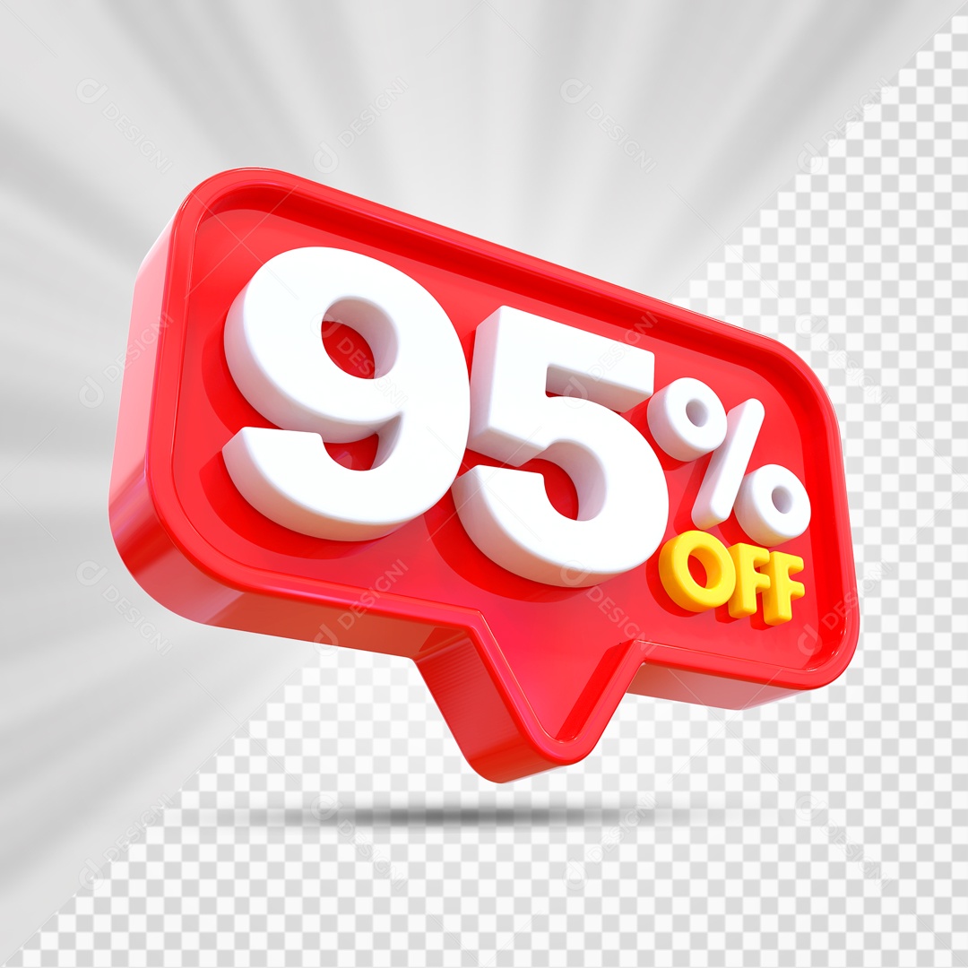 Elemento 3D Vermelho 95% Off Para Composição PSD