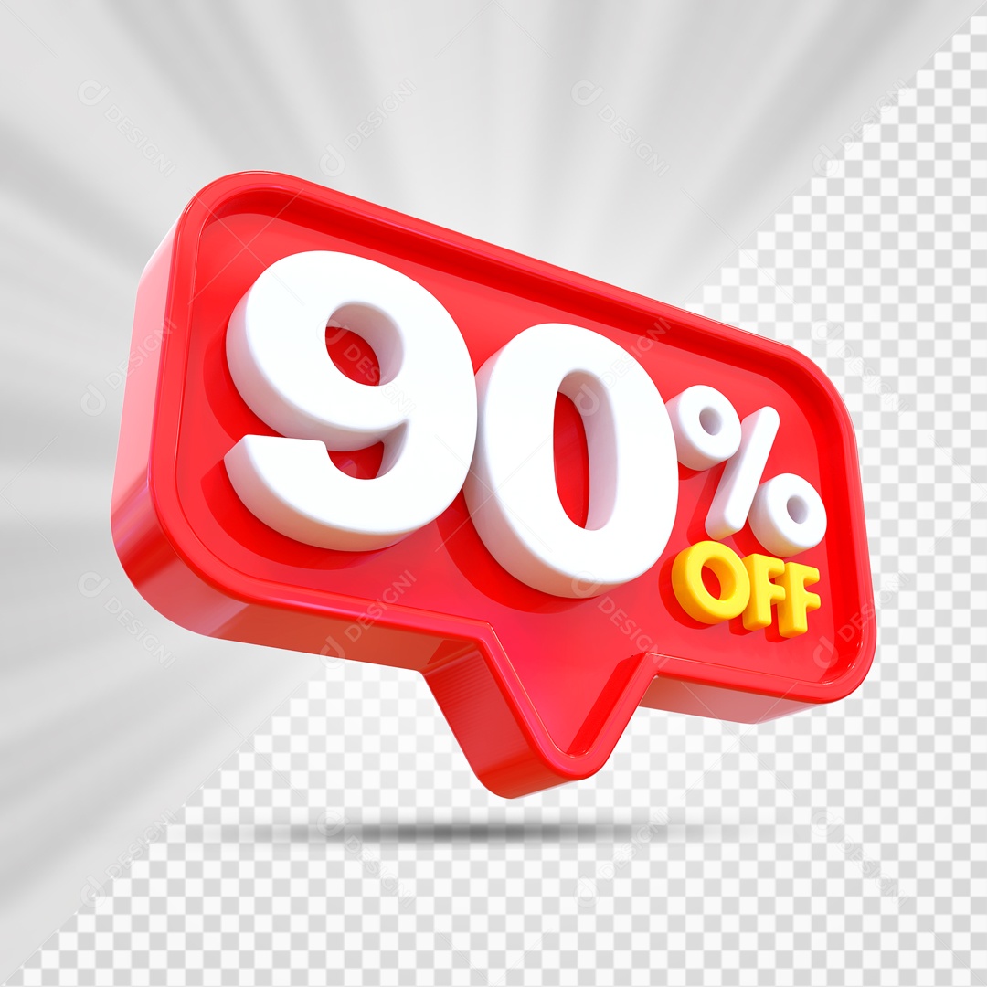 Elemento 3D Vermelho 90% Off Para Composição PSD