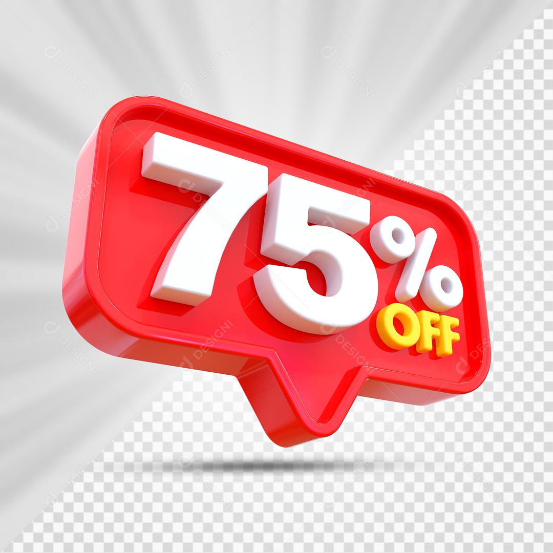 Elemento 3D Vermelho 75% Off Para Composição PSD