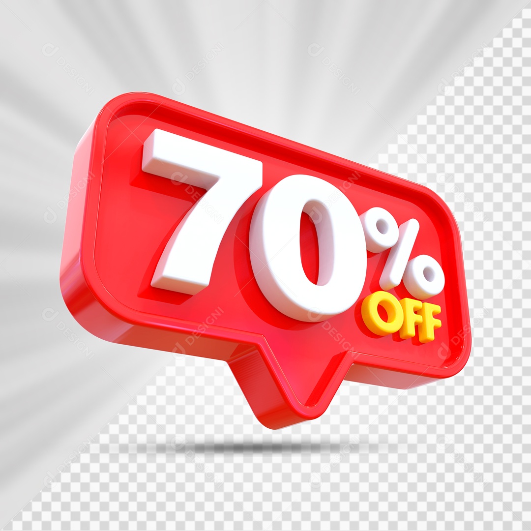Elemento 3D Vermelho 70% Off Para Composição PSD