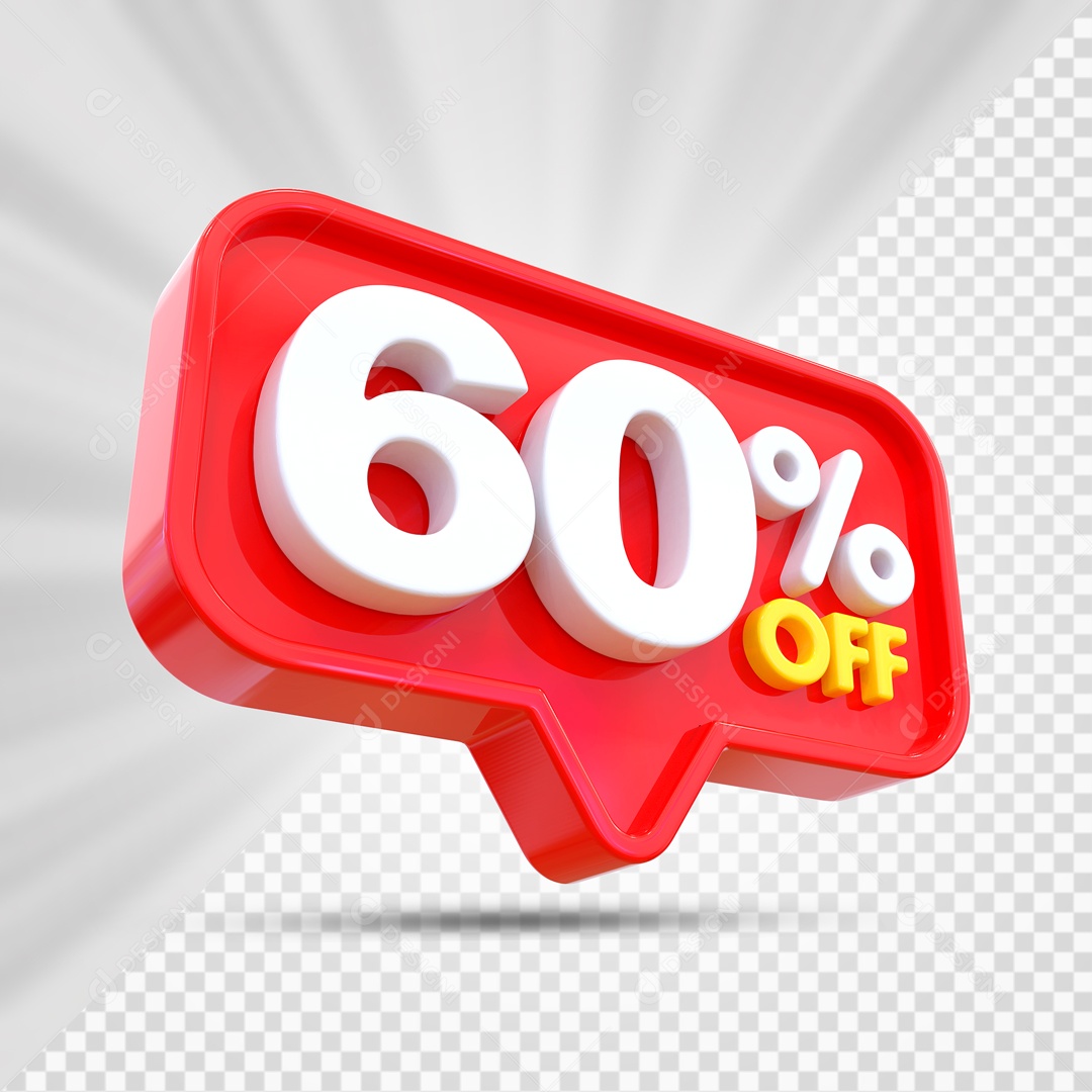 Elemento 3D Vermelho 60% Off Para Composição PSD