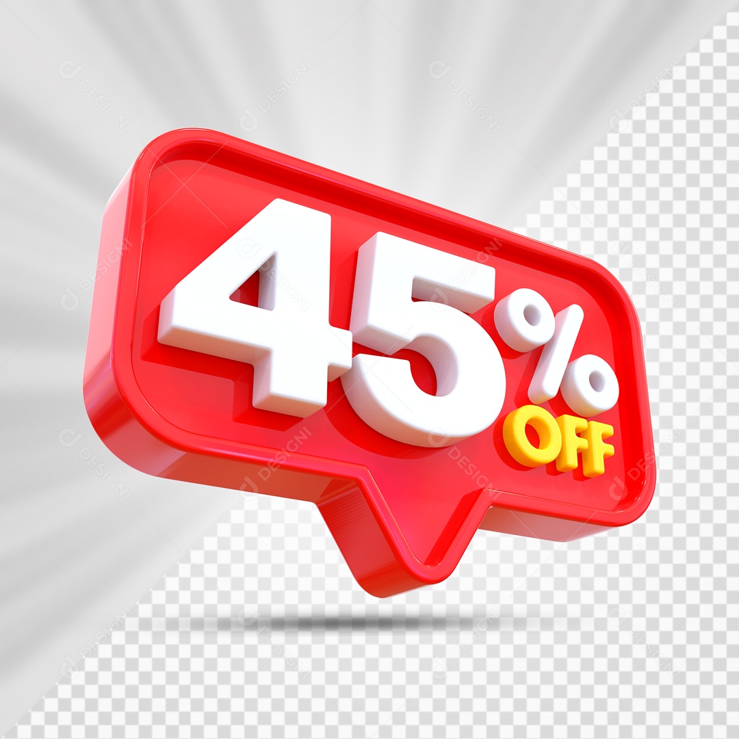 Elemento 3D Vermelho 45% Off Para Composição PSD