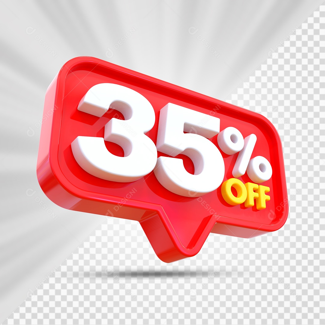 Elemento 3D Vermelho 35% Off Para Composição PSD