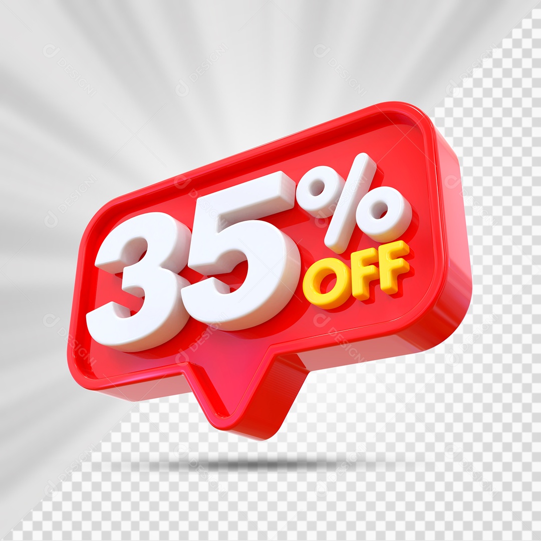 Elemento 3D Vermelho 35% Off Para Composição PSD
