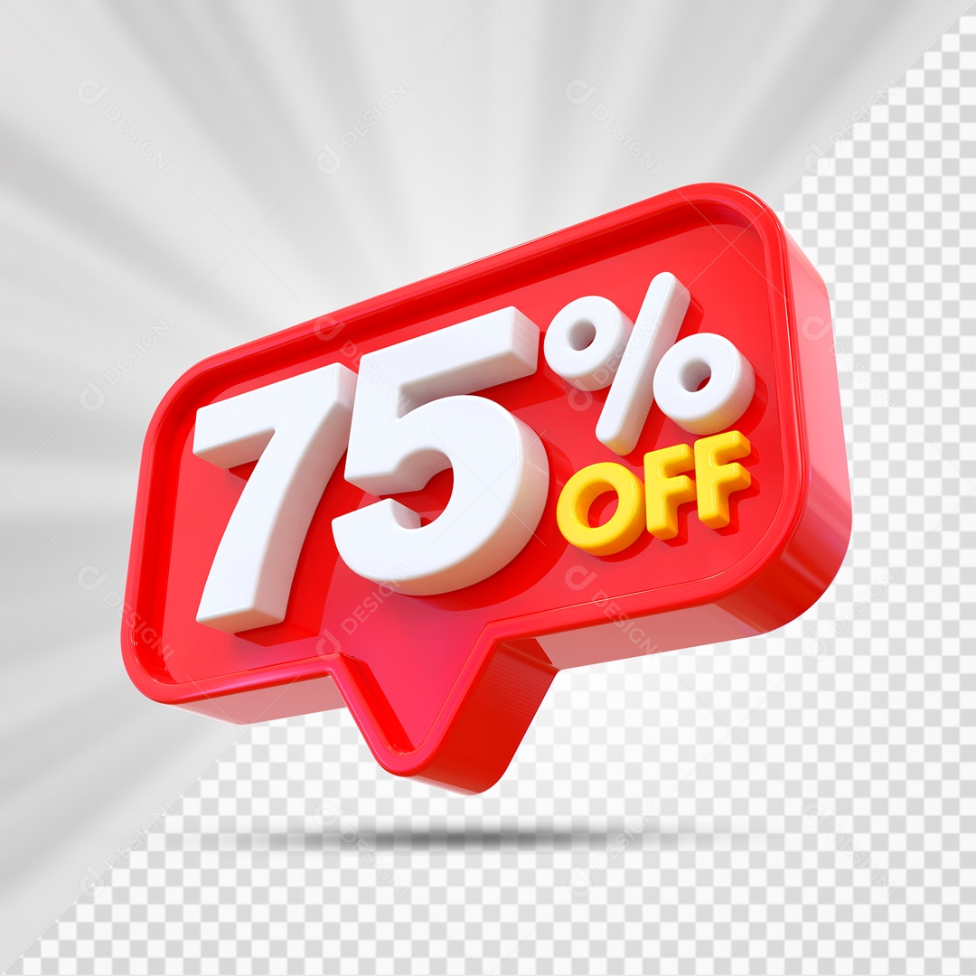 Elemento 3D Vermelho 75% Off Para Composição PSD