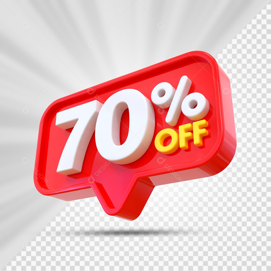 Elemento 3D Vermelho 70% Off Para Composição PSD