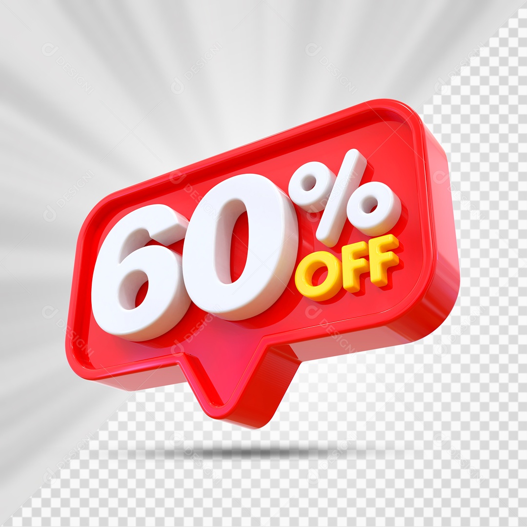 Elemento 3D Vermelho 60% Off Para Composição PSD